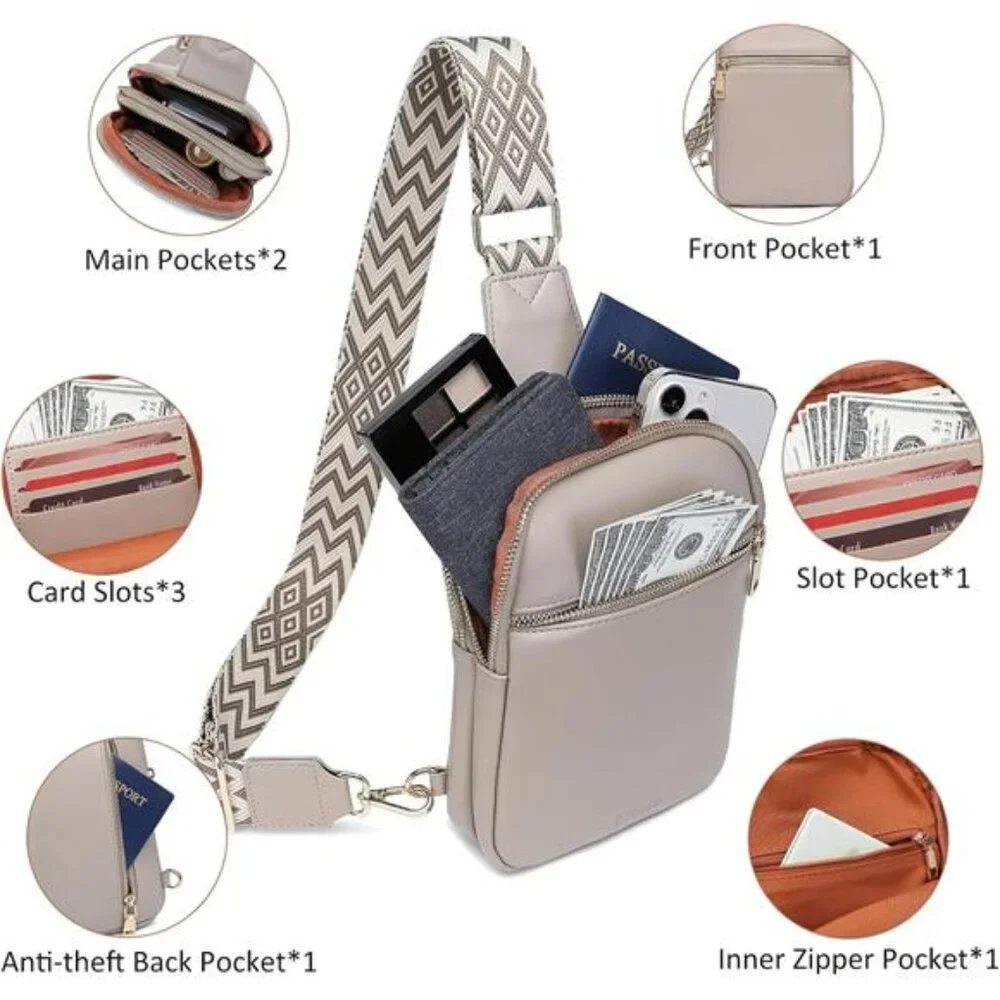 DIOMO Anti Theft Small Sling Bag for Women Cross Body Bag Trendy, RFID Fanny - Picture 4 of 7